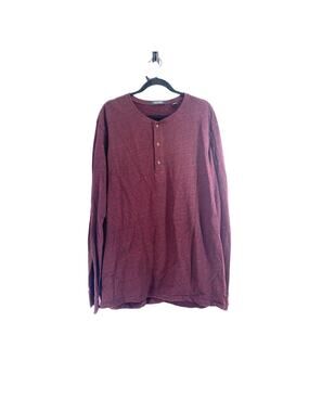 SCOTCH & SODA AMSTERDAM COUTURE Burgundy Henley Long Sleeve Shirt SZ XXL